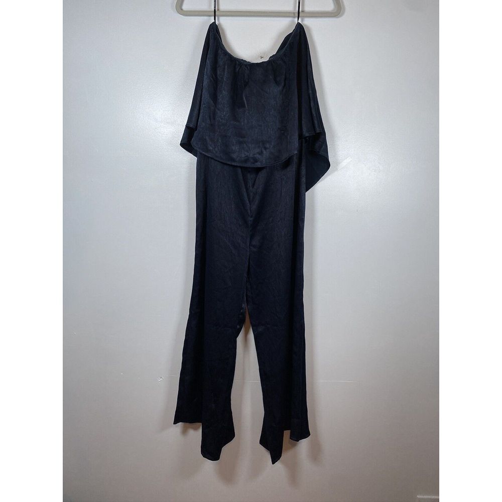Boutique Navy Blue Strapless Wide Leg Jumpsuit Size LARGE**NWOT** L